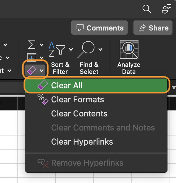การล้างข้อมูล Excel